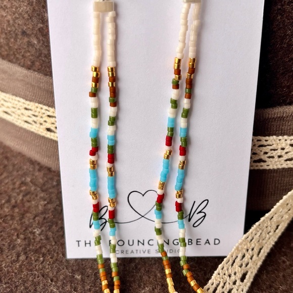 Beaded Earrings, Boho Earrings, Long Beaded Earrings, Unique Earrings - Picture 3 of 5